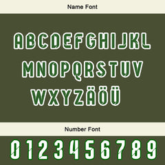 Maßgeschneiderte Olivengrün Weiß Letterman Varsity Jacket Individuelle Stickerei Druck nach Ihrem Wunsch