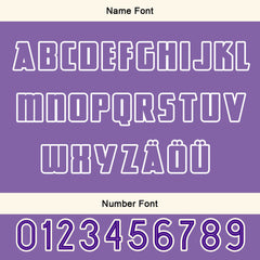 Maßgeschneiderte Lila Weiß Letterman Varsity Jacket Individuelle Stickerei Druck nach Ihrem Wunsch