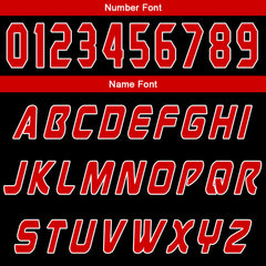 Benutzerdefinierter Schwarz Rot Basketball Jersey Uniform Anzug gedruckt Ihr Logo Name Nummer