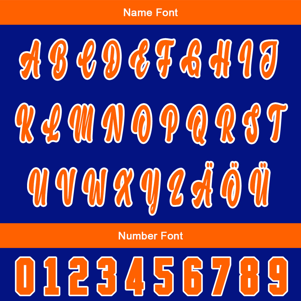 Benutzerdefiniert Blau Orange Personalisierter Baseball Jersey mit Farbverlauf Team Uniform mit Namen und Nummer