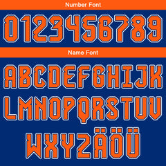 Benutzerdefinierter Blau Orange Weiß Basketball Jersey Uniform Anzug gedruckt Ihr Logo Name Nummer
