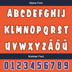 Maßgeschneiderte Marine Orange Letterman Varsity Jacket Individuelle Stickerei Druck nach Ihrem Wunsch