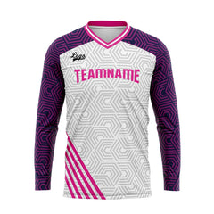 Kundenspezifisches Lila Rosa Basketball Fußball Schießen langes T-Shirt für Erwachsene und Kinder