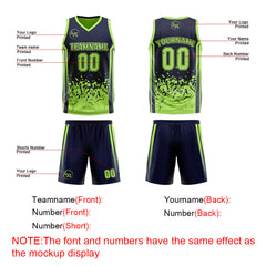 Benutzerdefinierte Marinegrün Reversible Basketball Jersey Personalisierte Drucken Name Nummer Logo