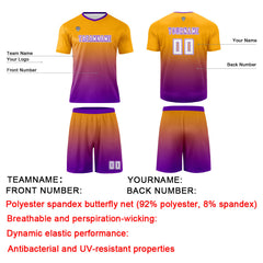 Benutzerdefinierte Orange Lila Trikots für Männer Frauen Personalisierte Fußball Uniformen für Erwachsene und Kind