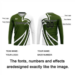 Kundenspezifisches Olivengrün Basketball Fußball Schießen langes T-Shirt für Erwachsene und Kinder