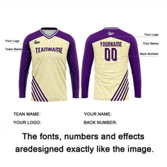 Kundenspezifisches Lila Gelb Basketball Fußball Schießen langes T-Shirt für Erwachsene und Kinder