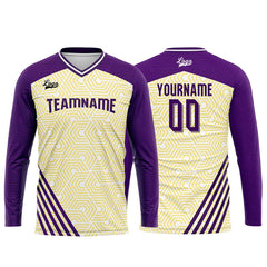 Kundenspezifisches Lila Gelb Basketball Fußball Schießen langes T-Shirt für Erwachsene und Kinder