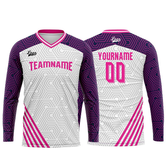 Kundenspezifisches Lila Rosa Basketball Fußball Schießen langes T-Shirt für Erwachsene und Kinder