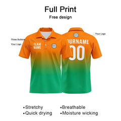 Benutzerdefinierte Orange Grün Fußball Polo-Shirts Fügen Sie Ihr Einzigartiges hinzu Logo/Name/Nummer