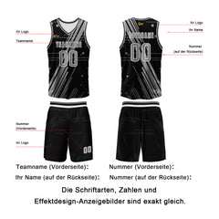 Benutzerdefinierter Asche Basketball Jersey Uniform Anzug gedruckt Ihr Logo Name Nummer