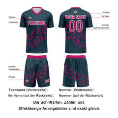 Benutzerdefinierte Universal Blau Trikots für Männer Frauen Personalisierte Fußball Uniformen für Erwachsene und Kind