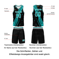 Benutzerdefinierter Blau Basketball Jersey Uniform Anzug gedruckt Ihr Logo Name Nummer