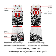 Benutzerdefinierter Rot Schwarz Basketball Jersey Uniform Anzug gedruckt Ihr Logo Name Nummer