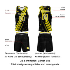 Benutzerdefinierter Gelb Basketball Jersey Uniform Anzug gedruckt Ihr Logo Name Nummer