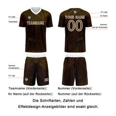 Benutzerdefinierte Dunkel Braun Trikots für Männer Frauen Personalisierte Fußball Uniformen für Erwachsene und Kind