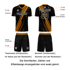 Benutzerdefinierte Schwarz Orange Trikots für Männer Frauen Personalisierte Fußball Uniformen für Erwachsene und Kind