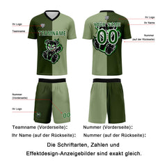 Benutzerdefinierte Grün Fußball Trikots für Männer Frauen Personalisierte Fußball Uniformen für Erwachsene und Kind