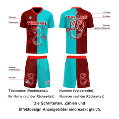 Benutzerdefinierte Rot Blau Trikots für Männer Frauen Personalisierte Fußball Uniformen für Erwachsene und Kind
