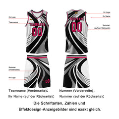 Benutzerdefinierter Schwarze Rose Basketball Jersey Uniform Anzug gedruckt Ihr Logo Name Nummer