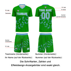 Benutzerdefinierte Grasgrün Trikots für Männer Frauen Personalisierte Fußball Uniformen für Erwachsene und Kind
