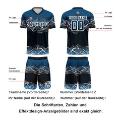 Benutzerdefinierte Blau Trikots für Männer Frauen Personalisierte Fußball Uniformen für Erwachsene und Kind