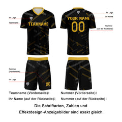 Benutzerdefinierte Schwarz Zitronengelb Fußball Trikots für Männer Frauen Personalisierte Fußball Uniformen für Erwachsene und Kind