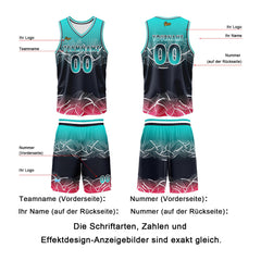 Benutzerdefinierter Azurblau Basketball Jersey Uniform Anzug gedruckt Ihr Logo Name Nummer