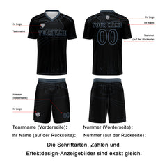 Benutzerdefinierte Schwarz Haze Blau Trikots für Männer Frauen Personalisierte Fußball Uniformen für Erwachsene und Kind