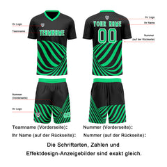 Benutzerdefinierte Schwarz Grün Trikots für Männer Frauen Personalisierte Fußball Uniformen für Erwachsene und Kind
