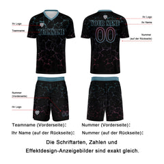 Benutzerdefinierte Schwarz Rosa Trikots für Männer Frauen Personalisierte Fußball Uniformen für Erwachsene und Kind