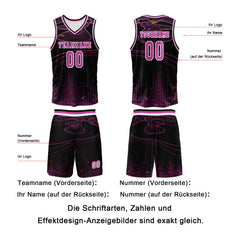 Benutzerdefinierter Rose Lila Basketball Jersey Uniform Anzug gedruckt Ihr Logo Name Nummer