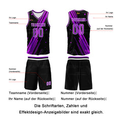 Benutzerdefinierter Rose Lila Basketball Jersey Uniform Anzug gedruckt Ihr Logo Name Nummer