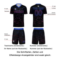 Benutzerdefinierte Schwarz Rose Lila Trikots für Männer Frauen Personalisierte Fußball Uniformen für Erwachsene und Kind