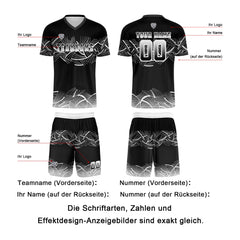 Benutzerdefinierte Schwarz Grau Trikots für Männer Frauen Personalisierte Fußball Uniformen für Erwachsene und Kind