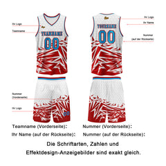 Benutzerdefinierter Rot Blau Basketball Jersey Uniform Anzug gedruckt Ihr Logo Name Nummer