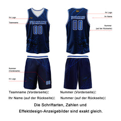 Benutzerdefinierter Azure Basketball Jersey Uniform Anzug gedruckt Ihr Logo Name Nummer