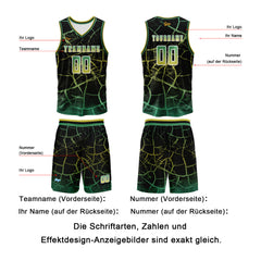 Benutzerdefinierter Grün Basketball Jersey Uniform Anzug gedruckt Ihr Logo Name Nummer