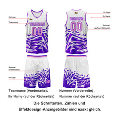 Benutzerdefinierter Lila Rosa Basketball Jersey Uniform Anzug gedruckt Ihr Logo Name Nummer