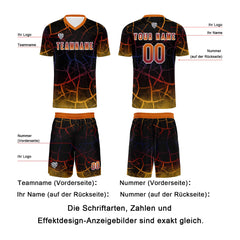 Benutzerdefinierte Schwarz Orange Trikots für Männer Frauen Personalisierte Fußball Uniformen für Erwachsene und Kind