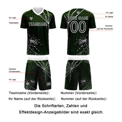 Benutzerdefinierte Grün Trikots für Männer Frauen Personalisierte Fußball Uniformen für Erwachsene und Kind
