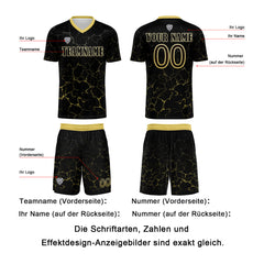 Benutzerdefinierte Schwarz Gelb Trikots für Männer Frauen Personalisierte Fußball Uniformen für Erwachsene und Kind