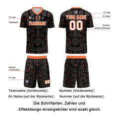 Benutzerdefinierte Schwarz Orange Fußball Trikots für Männer Frauen Personalisierte Fußball Uniformen für Erwachsene und Kind