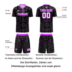Benutzerdefinierte Schwarz Lila Fußball Trikots für Männer Frauen Personalisierte Fußball Uniformen für Erwachsene und Kind