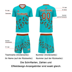 Benutzerdefinierte Sonnig Blau Trikots für Männer Frauen Personalisierte Fußball Uniformen für Erwachsene und Kind