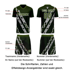 Benutzerdefinierte Grün Trikots für Männer Frauen Personalisierte Fußball Uniformen für Erwachsene und Kind