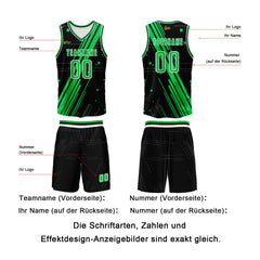 Benutzerdefinierter Grün Basketball Jersey Uniform Anzug gedruckt Ihr Logo Name Nummer