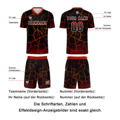 Benutzerdefinierte Schwarz Rot Trikots für Männer Frauen Personalisierte Fußball Uniformen für Erwachsene und Kind