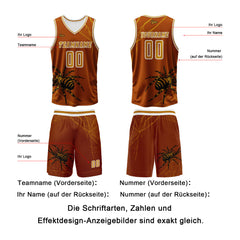 Benutzerdefinierter Orange Basketball Jersey Uniform Anzug gedruckt Ihr Logo Name Nummer