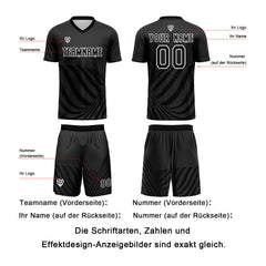 Benutzerdefinierte Schwarz Trikots für Männer Frauen Personalisierte Fußball Uniformen für Erwachsene und Kind
